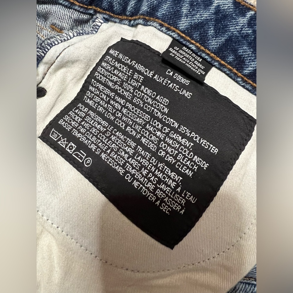 Alexander Wang Bite High Rise Shorts - Light Indigo Aged - Size 30 - Picture 3 of 5